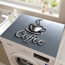(Hot !!) 1pc 2D Coffee Pattern Flat Stove Protector Mat And Non-Slip Heat-Resistant Rubber Stove Cover Mat Suitable For Induction Cooktop, Glass Cooktop And Multi-Function Scratch-Resistant Mat, Also Can Be Used As Oven, Washing Machine, Dryer And Kitchen Decor Best Choice. - Multicolor - View 13