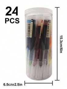24pcs Liquid Ink Pens, Quick-Dry Signature Pens, 0.5mm Black/Blue/Red Ink, School/Office Essential, Back To School Season - Multi-color - View 3