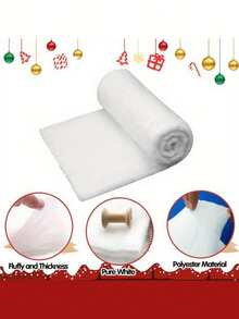 1pc White Christmas Snow Blanket 31.5*47.2 Inches, Artificial Snow Blanket, White Soft Fluffy Faux Snow Cover Cloth For Christmas Decoration, Cuttable And Patchable, Suitable For Creating Winter Wonderland Village Craft Background - White - View 8