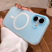 Summer Fresh Color Jelly 2-In-1 Magnetic Phone Case Compatible With Iphone 16 17 16e 17e, Matte Feel Anti-Drop Hard Shell Compatible With Iphone 15 14 13 11 16 Pro Max 17 Pro Max 12 - Blue - View 2