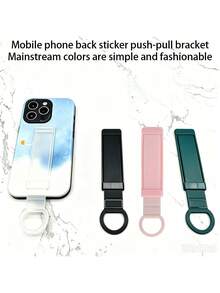 Push‑Pull Phone Wrist Strap Holder, Universal Adhesive Back‑Clip Phone Grip Stand, Retractable Lazy Phone Support Buckle, Portable Anti‑Drop Anti‑Slip Phone Ring Bracket For All Smartphones - One Size Fits All - View 10
