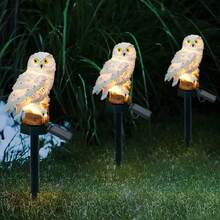 Solar Powered Owl Lawn Light, Resin Realistic Craft Outdoor Glowing Decorative Light, Garden Landscape Light, Light-Control Sensor Ground Stake Light, Animal Model Landscape Light, Holiday Atmosphere Light - Resin Owl Lawn Light - View 2