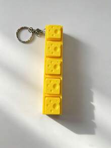 Realistic Cheese Block Keycap Stress Relief Clicker Keychain Creative Bag Pendant Toy Decoration 3D Printed Fun Cheese Office Desk Stress Relief Pendant Keyboard Keycap Super Stress Relief Creative Keychain (Random Style And Color) - Multicolor - View 7