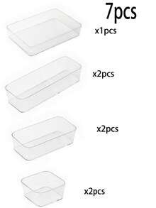 1/7/8 Pcs Clear Acrylic Cosmetic Organizer, With Drawers, Shelves, And Compartments, For Desktop Stationery Storage, Home Desktop And Drawer Storage Box, Back-To-School Essential - A - View 7