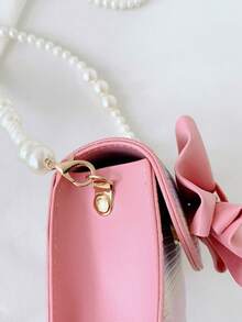 1pc Girls Bow PU Magnetic Closure Fashion Crossbody Bag Suitable For All Seasons Daily Use - A - View 7