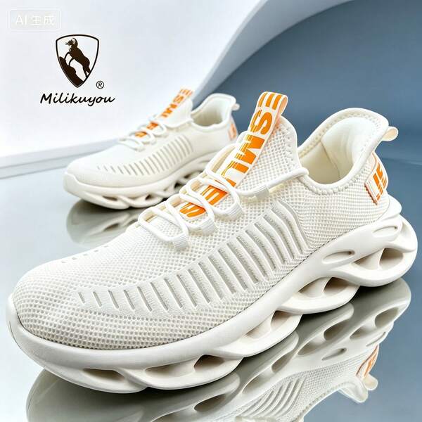milikuyou Spring/Summer New Lightweight Breathable Plus Size Men's Shoes, Comfortable Wear-Resistant Knit Mesh Shoes, Extra Plus Size Women's Sports Shoes, Outdoor Casual Sports Shoes, Fashion Streamlined Hollow Design, Shock-Absorbing Soft Sole Casual Running Shoes, Suitable For Daily Commute, Street Wear, Casual Outings, Indoor/Outdoor Running Fitness, Travel Hiking, Campus Sports And More, Random Pattern, Irregular Pattern, Men's Tennis Shoes, Training Shoes, Women's Sports Running Shoes