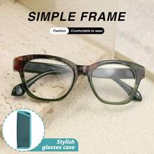 2Pcs Oversized Cat Eye Reading Glasses, Fashionable Printed Design, With High-Quality Spring Hinges, Suitable For Women's Daily Wear, With High-Quality Glasses Storage Bag - White - View 4