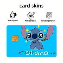 Disney 4pcs Stitch Credit Card & Prepaid Card Stickers, Removable PVC Protective Film, Suitable For Bank Cards And Transit Cards - Multicolor - View 4
