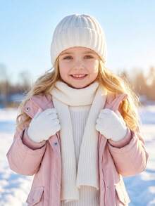 3 piezas/Set Gorro de punto unisex para niños pequeños + Guantes + Bufanda Conjunto de 3 piezas, Conjunto de 3 piezas de invierno, Conjunto térmico de punto para niños pequeños otoño invierno, Conjunto de 3 piezas de gorro bufanda guantes para niños, Conjunto de 3 piezas de invierno de punto para niños y niñas pequeños - 3 piezas - Ver 12