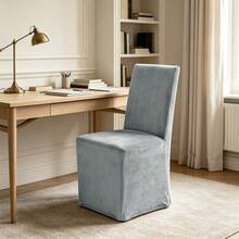 1pc Silver Fox Velvet Full Chair Cover, Solid Color Knitted Texture, Soft And Elastic Fabric, Tight Fit To Chair Body Without Shifting, Machine Washable And Easy To Care, Suitable For All Seasons, Applicable To Living Room/Bedroom/Dining Room/Study/Outdoor - Multicolor - View 1