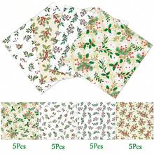 20 Pcs 13 * 13 Inch 4 Christmas Berry Holly Print Combination Disposable Napkins, 5pcs Per Pattern, Suitable For Christmas Parties, Winter Banquets, Table Decorations, Restaurants, Outdoor Picnics, And Holiday Party Decorations - View 3
