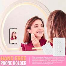 Double-Sided Silicone Suction Cup Phone Holder, Silicone Accessory Compatible With IPhone And Android Phones, Hands-Free Mirror Shower Phone Stand For Video Recording And Selfies - Multicolor - View 8
