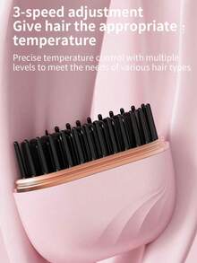 Multifunctional Mini Wireless Electric Hair Straightener Brush, Anti-Scald Styling Tool, Portable And Compact, 3 Adjustable Temperature Settings, USB Rechargeable, Wireless Design, Perfect Gift For Women - Multicolor - View 6