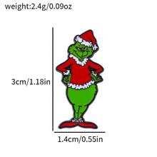 The Grinch 1pc Christmas Brooch, Cartoon Monster Badge, Holiday Lapel Pin, Suitable For Bags And Clothing, Gift, Halloween Costume - Multicolor - View 11