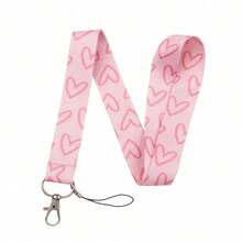1pc Heart Lanyard Key Lanyard ID Badge Lanyard Gym Phone Lanyard USB ID Lanyard DIY Lanyard Rope Lanyard Suitable For Office Back To School - Multi-color - View 1