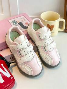 1 Pair Pink Kids' Sports Shoes, Soft Non-Slip Sole, Fashionable , Versatile For All-Season Outdoor Wear - Pink - View 3