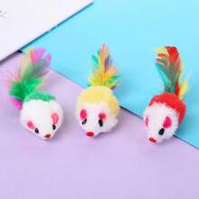 5/10/15/20pcs Plush Mouse Cat Toys, Helps Dental Health, Interactive Indoor Play And Teeth Cleaning, Random Colors, Small Mouse Without Cage - Multiple Styles - View 5