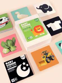 Black & White Flash Cards For Newborns, Visual Stimulation Cards For 0-36 Months Babies, Colorful Tracking Cards, Educational Cognitive Cards - Multicolor - View 4