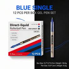 12pcs Direct Liquid Roller Ball Gel Pens, 0.5mm Fine Tip Quick Drying Smooth Writing Pens, Multicolor Black Blue Red, Suitable For Students Office Daily Writing Stationery Supplies - Sets - View 6