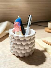 3D Printed Bubble Pearl Texture Pen Holder, Rounded Granular Design, Minimalist INS Style Desktop Practical Storage Organizer Decor - Bubble Pearl Texture Pen Holder - View 4