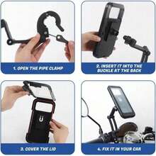 1pc Fully Enclosed Waterproof Cycling Phone Holder, Horizontal & Vertical Screen, Outdoor Cycling Splash-Proof & Anti-Drop. With Sealed Anti-Drop Case, Universal For Phones Under 6.7 Inches - Multicolor - View 3