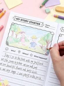 Toddler English Enlightenment A5 Workbook Read Sentences Circle Pictures Animal & Transportation Cognition Matching Activity Book Student Back To School Learning Supplies Teacher Reward Small Gift - Multicolor - View 1