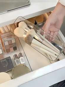 1/7/8 Pcs Clear Acrylic Cosmetic Organizer, With Drawers, Shelves, And Compartments, For Desktop Stationery Storage, Home Desktop And Drawer Storage Box, Back-To-School Essential - A - View 5