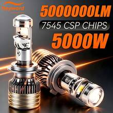 Heyword 5000W 5000000LM H7 H4 Canbus Car Headlight Mini Lens H11 9005 9006 HB3 HB4 LED Projector Bulb 6000K Auto Motorcycle Mini Lens - 6000K Cold White - View 2