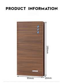 1 hộp quà ví nam gấp ba, da nhân tạo vân sọc thiết kế siêu mỏng, nhiều ngăn thẻ, dung tích lớn, ví dùng hàng ngày - Nhiều màu - Xem 5