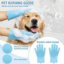 7Pcs Dog Grooming Kit, Pet Bath Supplies Deshedding Brush Dogs Cats - Blue - View 3