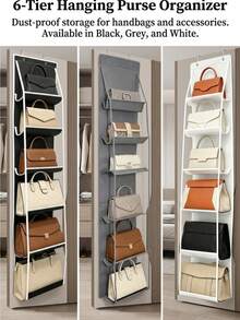 Hanging Large Capacity Handbag Storage Bag, Multi-Layer Dust-Proof Storage Bag, Foldable Hanging Leather Bag Organizer, Suitable For Storing Towels, Bags, Scarves And Clothes - Closet Shoe Rack And Accessories Storage, Storage Solution, Bathroom Storage, Closet Storage - Multicolor - View 2