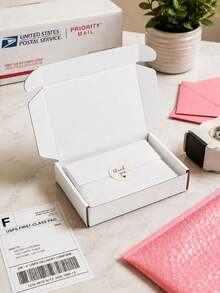 5pcs/1pc-White Corrugated Paper Boxes Shipping Boxes, Packaging Boxes, Postal Cartons Packaging Materials, Air Cushion Boxes, Gift Boxes Corrugated Cardboard Boxes Ideal For Small Businesses To Package Products - White - View 10