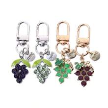 1pc Women's Niche High-End Fruit Grape Rhinestone Keychain, Fresh Artistic Backpack Pendant, Exquisite Bag Charm - Multicolor - View 7