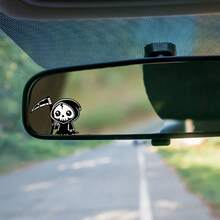 Halloween Stickers, Mini Cute Grim Reaper Stickers, Personalized Creative Car Decor Stickers, Mini Grim Reaper Car Rearview Mirror Decor Stickers, Car Decals, Stickers - Mini Death God - View 4