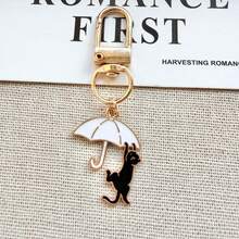 1pc Unisex Niche Healing Style Cat Keychain, Cute Black And White Kitten Metal Pendant, Artistic Backpack Charm, Bag Key Hanger - Multicolor - View 9