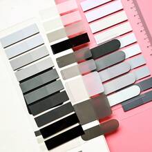 8 Styles Combination 1 Set Multi-Shape Index Labels PET Semi-Transparent Grey Series Sticky Notes Marker Tabs Student Textbook Record Tabs Reading Notebook Memo Stickers School Supplies Back To School Supplies Ultra-Thin Index Tabs - one-size - View 7
