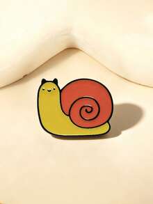 1pc Healing Cartoon Snail Brooch, Soft Cute Appearance, Full Of Energy, Exquisite Craftsmanship, Small And Versatile, Suitable For Suits, Backpacks, Jackets, Collars, Creative Gift Item Full Of Childhood Innocence - Multicolor - View 6
