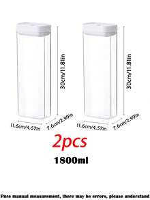 1pc/2pcs Food Storage Canister, Kitchen Grain Storage Jar, Refrigerator Fresh-Keeping Box, Kitchen Food Storage Container, Suitable For Storing Spices, Sugar, Coffee Beans, Nuts, Snacks, Pasta And Other Foods, Home Decor Storage, Suitable For Christmas, Halloween, Thanksgiving And Other Occasions. - White - View 21