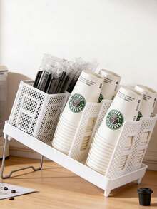Paper Cup Holder Milk Tea Shop Cup Storage Dispenser Desktop Disposable Coffee Cup Rack - Multicolor - View 5