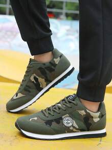 Men's Style Lightweight Comfortable Flat Casual Shoes Round Toe Lace-Up Versatile Fashion Running Sports Shoes - Multicolor - View 3