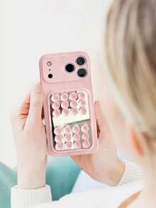 Portable Silicone Suction Cup Phone Stand With Mirror - Multi-Functional Hands-Free Selfie Stand, Strong Adsorption, Suitable For Makeup, Watching Videos, Office, Fitness, Shower And More, Compatible With Android Phones, Perfect Mother's Day And Birthday Gift, Fashionable Gift For Friends And Family, Girly Design, Back To School Gift - Multicolor - View 3