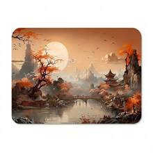 Traditional Chinese Landscape Painting Pattern Extra Long Gaming Mouse Pad & Desk Mat Set, Non-Slip Durable Rubber Base, Smooth Surface, Suitable For Computer Laptop Office Home, Abstract Art Decor, Back To School Supplies - A - View 13