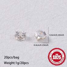 20 chiếc/gói Khuyên tai hình hoa mai bằng bạc Sterling 925, khuyên tai mini, nhẹ và nhỏ gọn, phụ kiện khuyên tai để tự làm trang sức. - Bạc - Xem 8