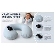 1 buah Bantal Leher Berbentuk U yang Dapat Dipompa, Bantal Penyangga Leher Portabel yang Dapat Dilipat untuk Perjalanan, Cocok untuk Pesawat, Mobil, Kantor, atau Tidur Siang, Bantal Sandaran Leher untuk Perjalanan yang Ringkas dan Mudah Disimpan - A - View 2