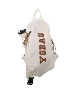 SHILAN Vintage Canvas Sling Chest Bag, Letter‑Decorated Multi‑Pocket Crossbody Pack For Outdoor Casual Daily Use - Multicolor - View 11