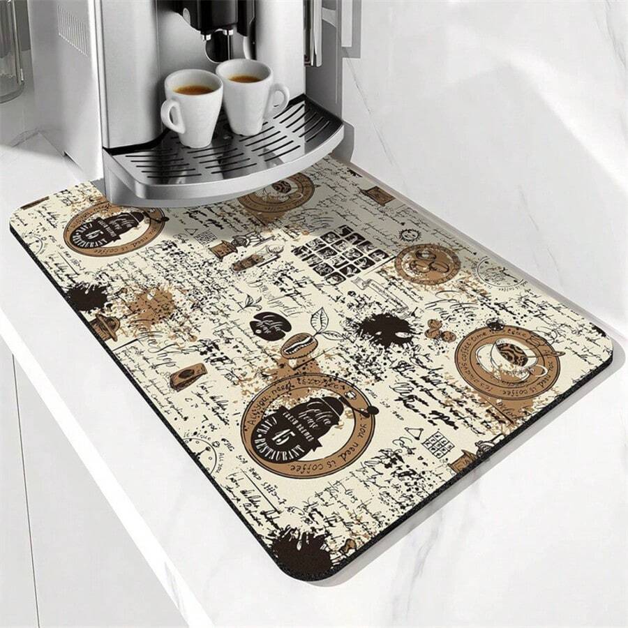 1 Piece, Super Absorbent Kitchen Dishwashing Mat - Heat-Resistant, Slip-Resistant Rubber Backing, Anti-Stain Countertop Drainage Mat, Suitable For Use In Homes And Restaurants
