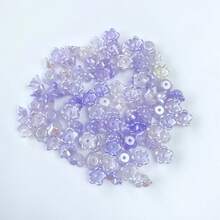 120pcs 8mm Multicolor Five‑Petal Flower Acrylic Center Hole Loose Beads For DIY Bracelets, Phone Charms, Keychains Handmade Craft Supplies - Multicolor - View 13