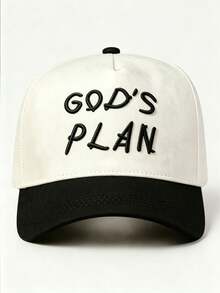 1pc Men Hats Two-Tone 'GOD'S PLAN' Embroidered Hats For Men, Adjustable Design, Perfect For Parties, Travel, Outdoor Activities, And Sun Protection - Multicolor - View 8