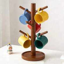 Minimalist Tree-Shaped Cup Holder, Non-Slip Stable Anti-Tip, INS Style Tree-Shaped Water Cup Rack, Creative Hanging Cup Holder, Coffee Corner Bar Countertop Cup Storage Rack - Brown - View 5