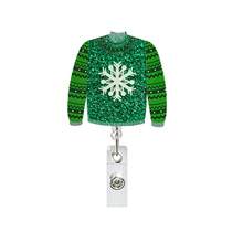 1pc Christmas Sweater Acrylic Retractable Badge Reel ID Holder For Nurses Students Teachers Holiday Gift - A - View 6